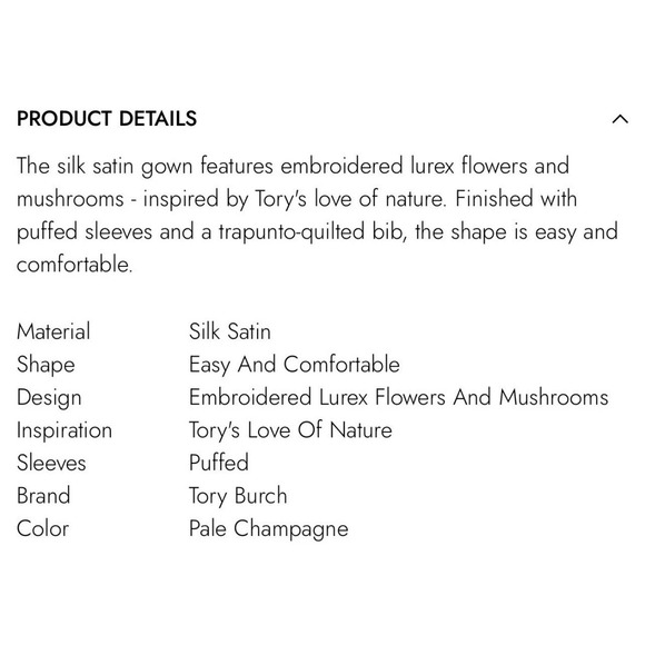 Tory Burch Mushroom Lurex SILK Gown Pale Champagne‎ Medium Jacquard Old Money - Picture 15 of 15